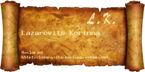 Lazarovits Korinna névjegykártya